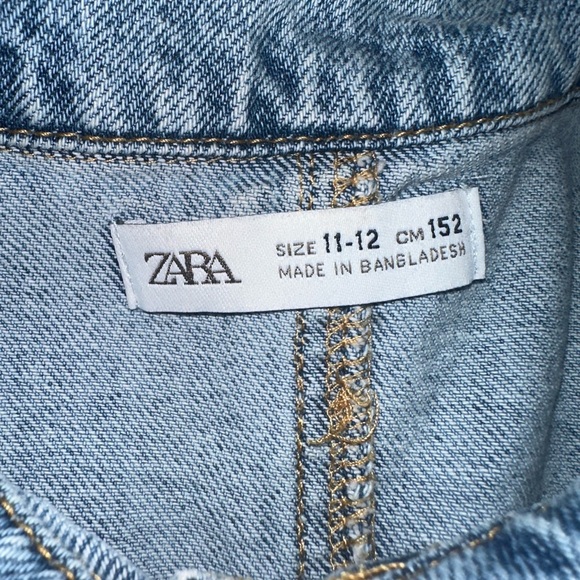 Zara Blue Denim Kids Dress Size 11-12 - Picture 4 of 6